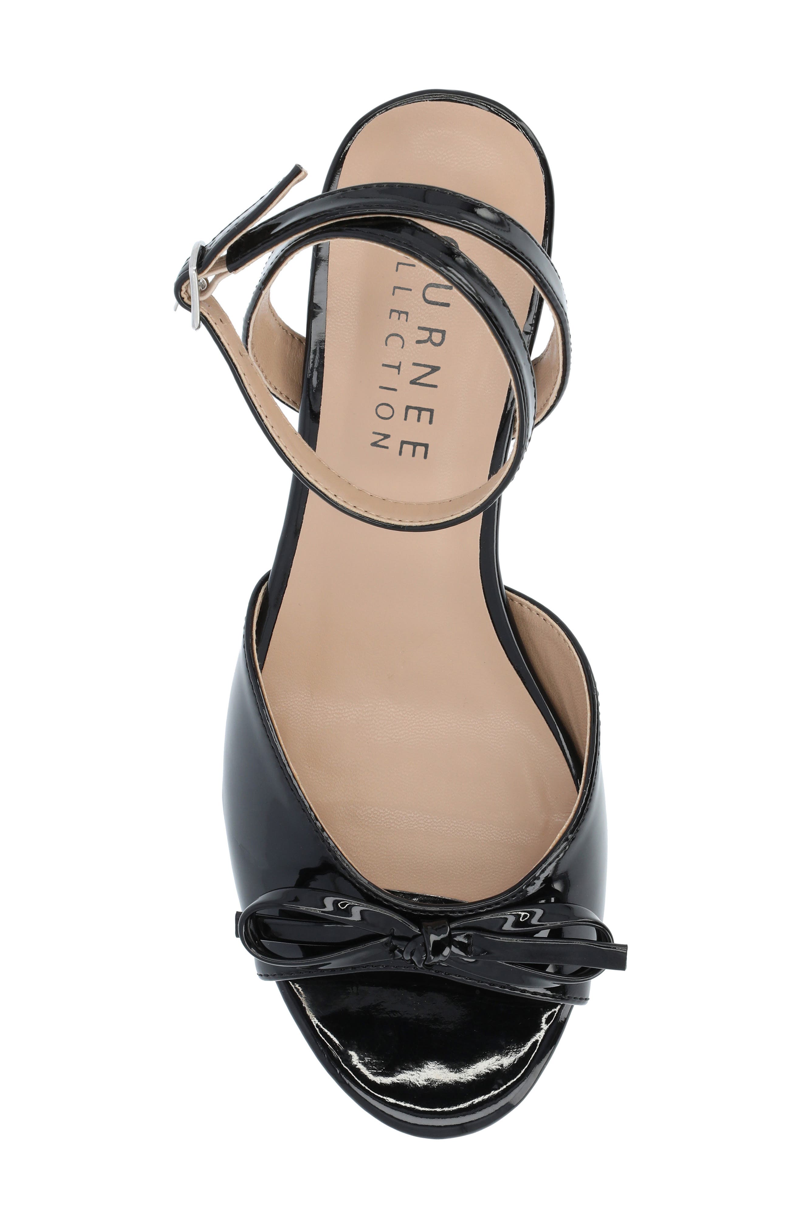 Journee Collection Jennifer Bow Ankle Strap Sandal, Alternate, color, Black