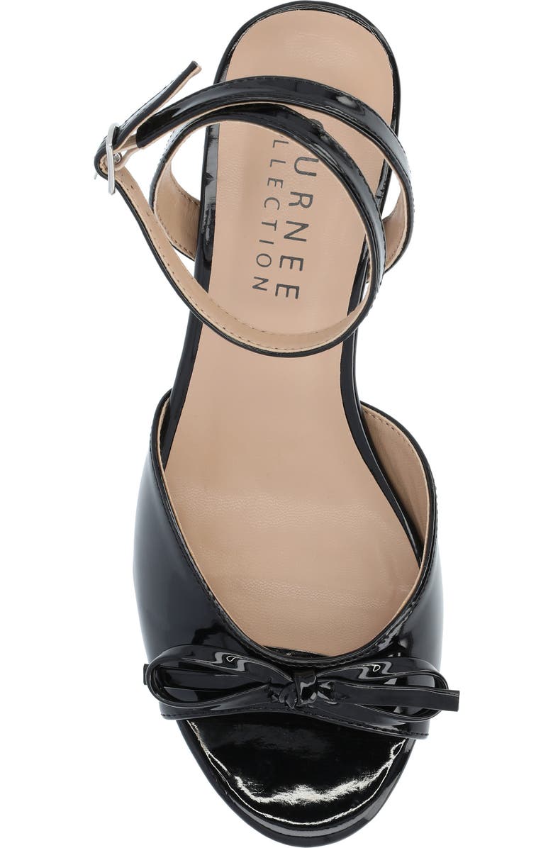 Journee Collection Jennifer Bow Ankle Strap Sandal, Alternate, color, Black