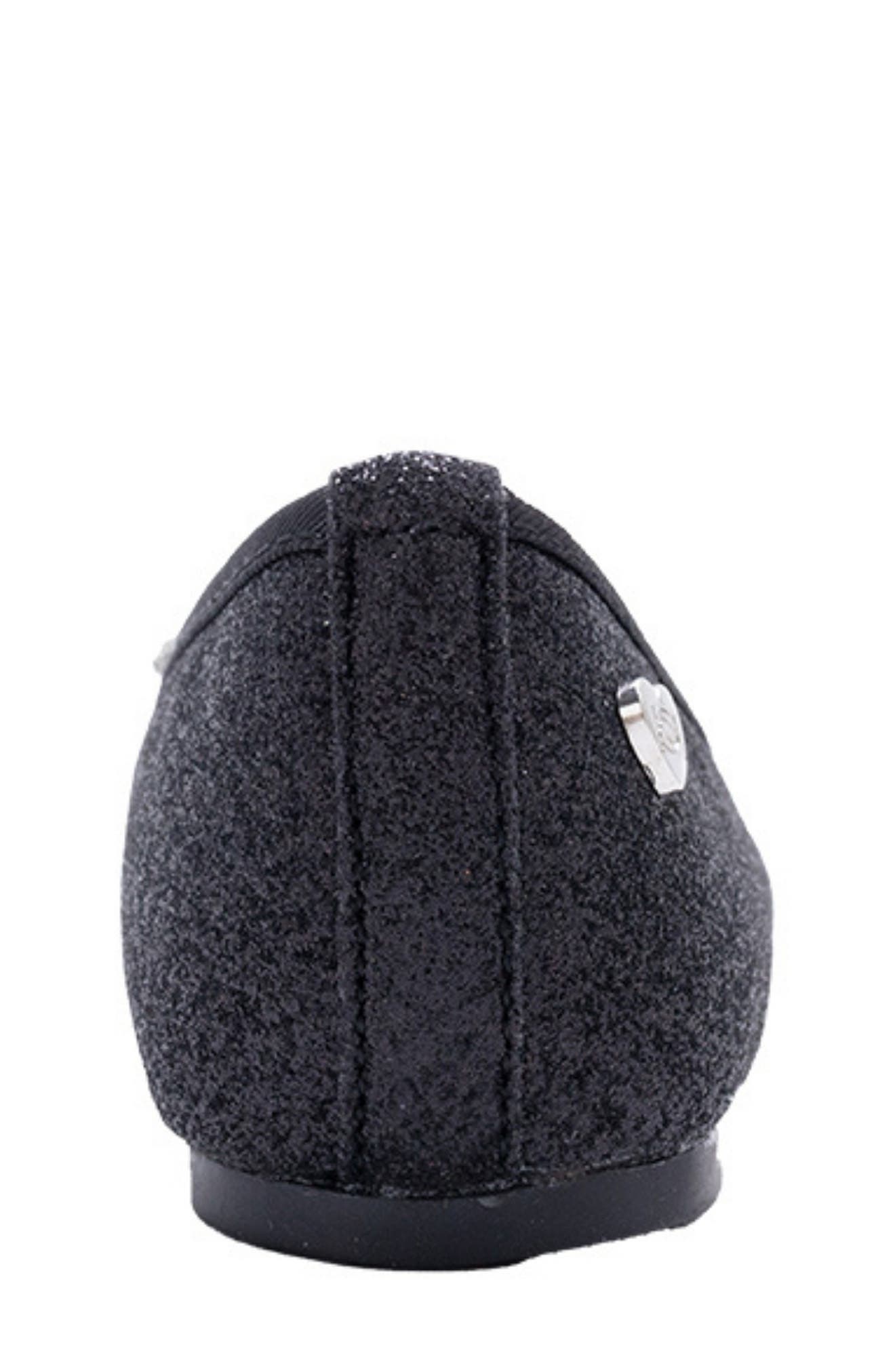 bebe Kids' Glitter Ballet Flat, Alternate, color, Black