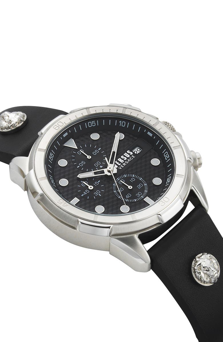 VERSUS Versace Arrondissement Chronograph Leather Strap Watch, 46mm, Alternate, color, 