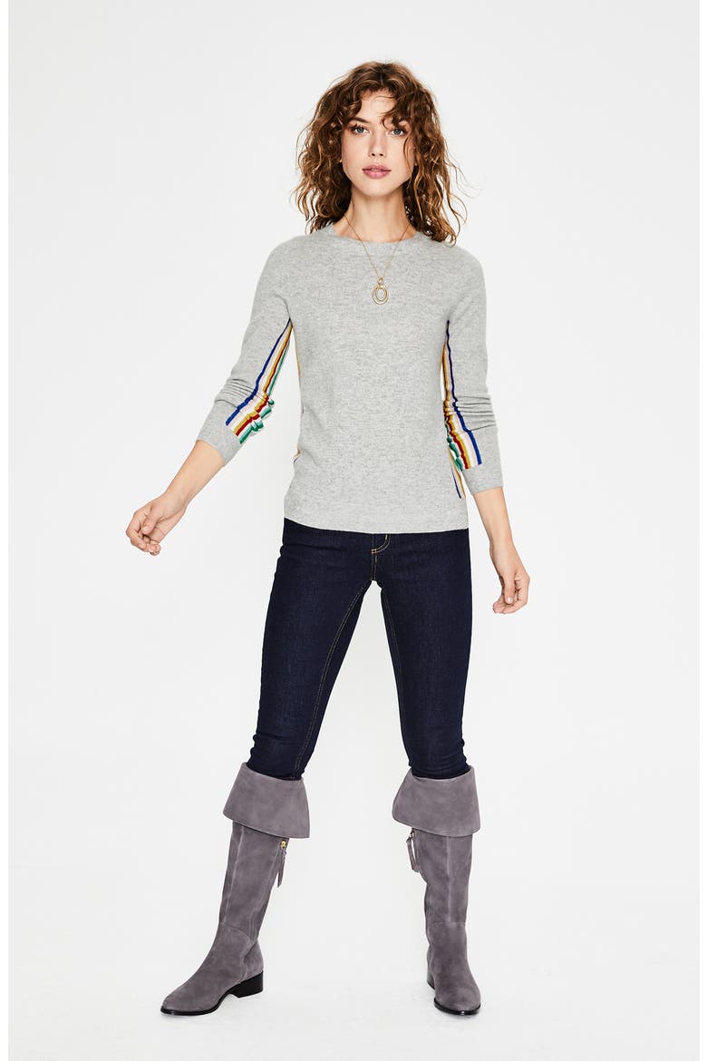 Cashmere Sweater, Alternate, color, GREY PLACEMENT STRIPE