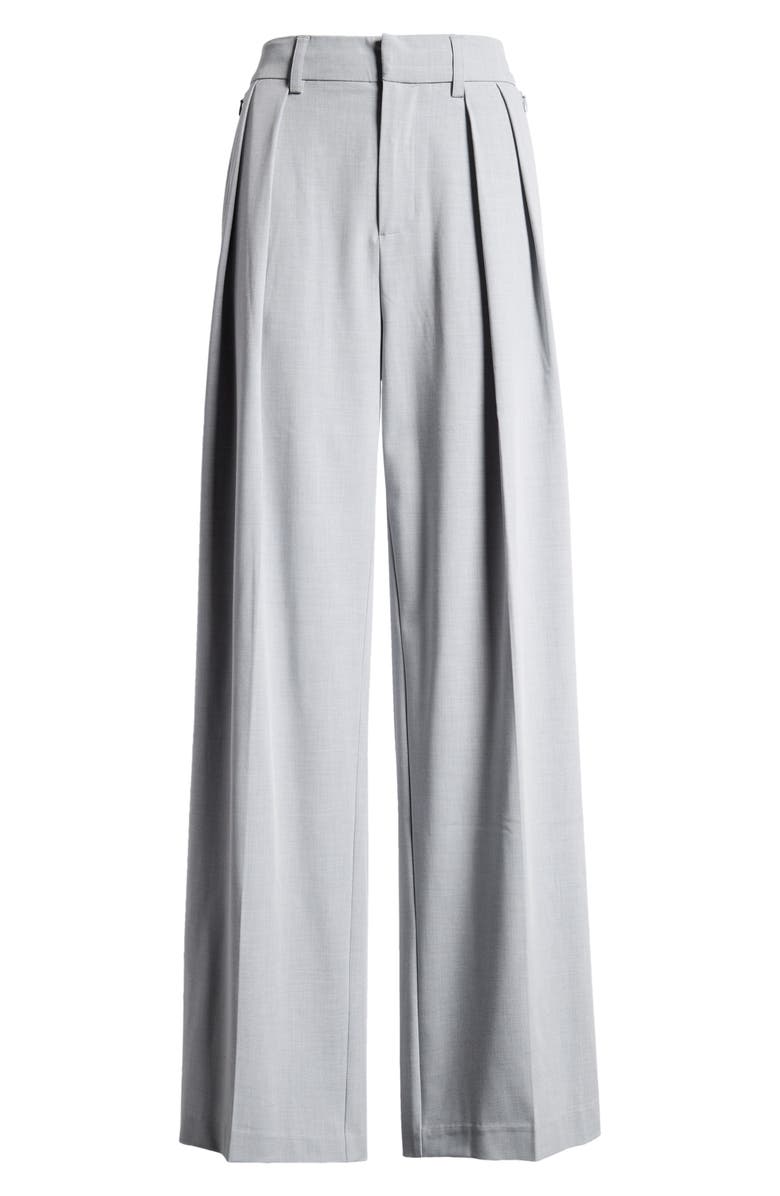 Good American Good '90s Suiting Pleated Wide Leg Pants, Alternate, color, Heather Grey001