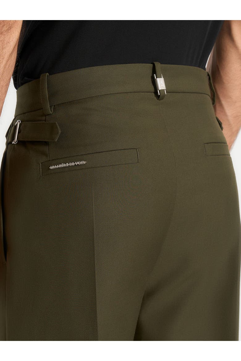 Pierre Relaxed Fit Pleated Tailored Trousers, Alternate, color, Olive