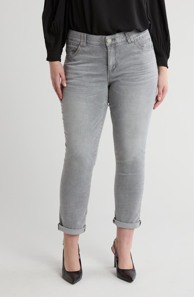 Democracy Ankle Skimmer Roll Cuff Jeans, Main, color, Light Grey Artisinal