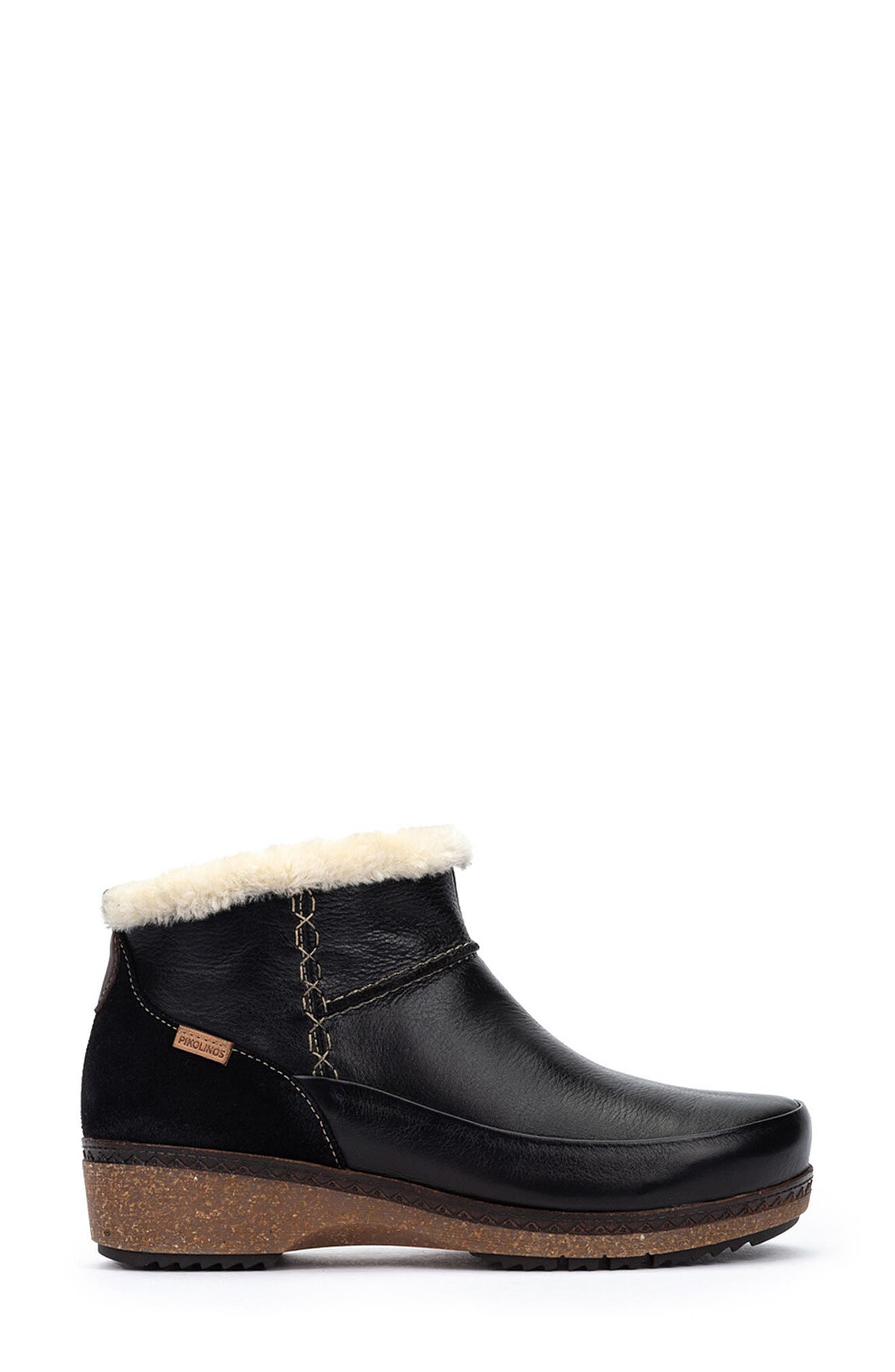 PIKOLINOS Granada Faux Fur Bootie, Alternate, color, Black
