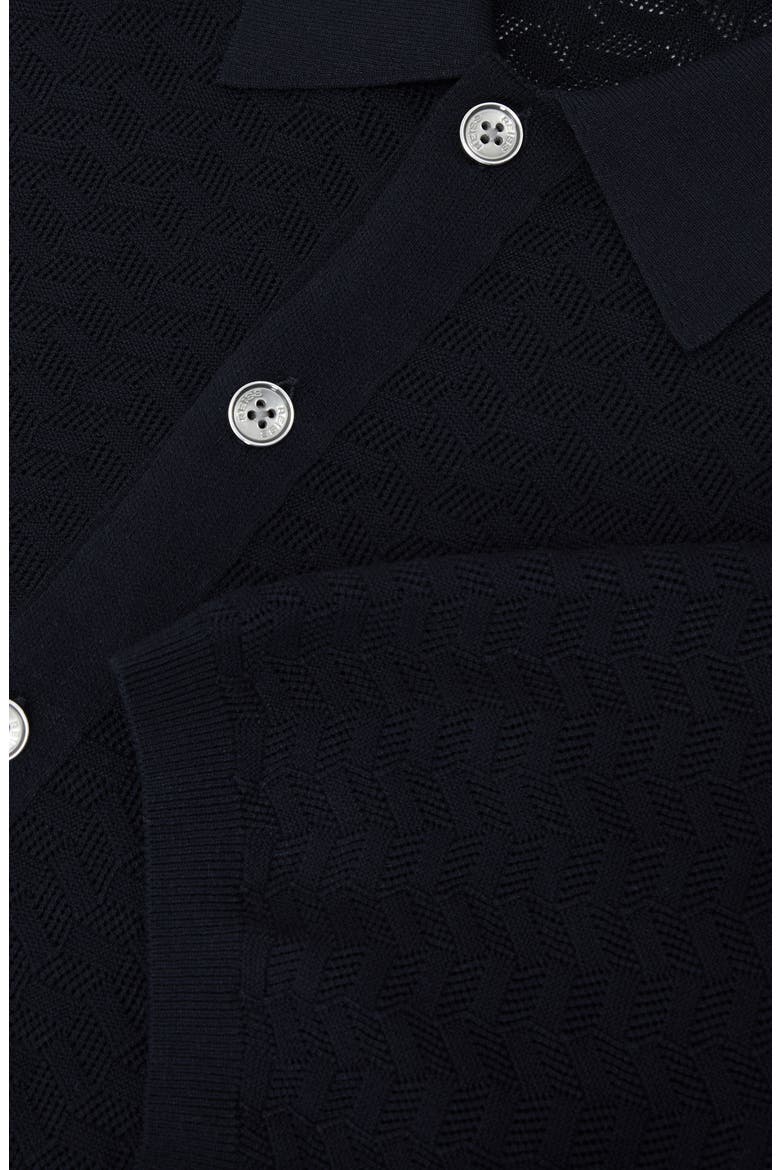 Phoenix Chevron Knit Button-Up Shirt, Alternate, color, NAVY