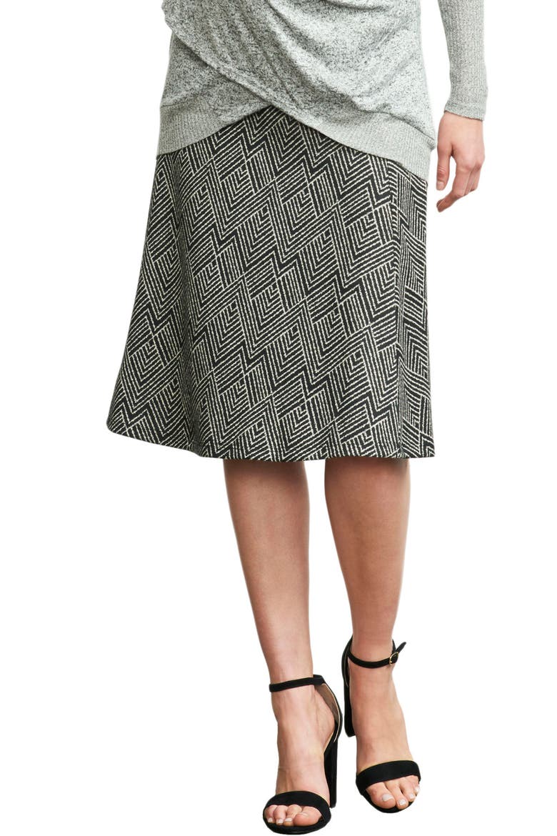 Print A-Line Maternity Skirt, Main, color, IVORY DIAMOND