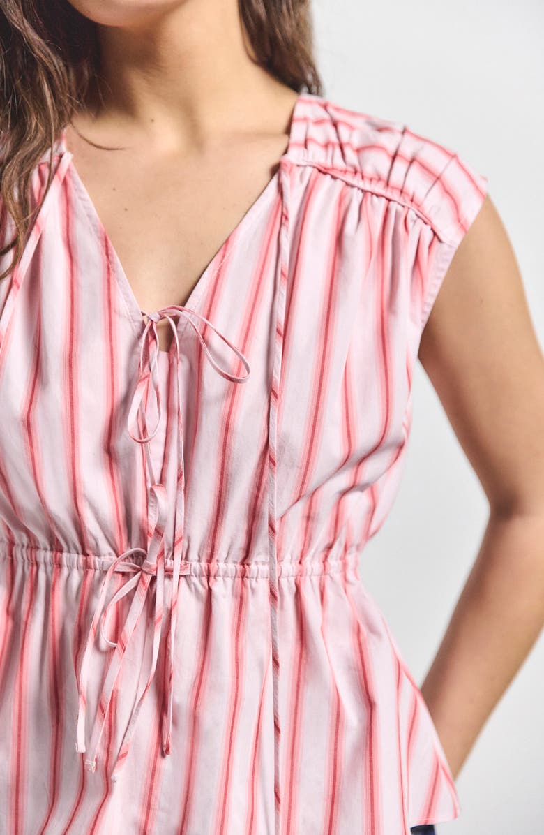 Derek Lam 10 Crosby Caroline Double Tie Top, Alternate, color, Benibana Multi