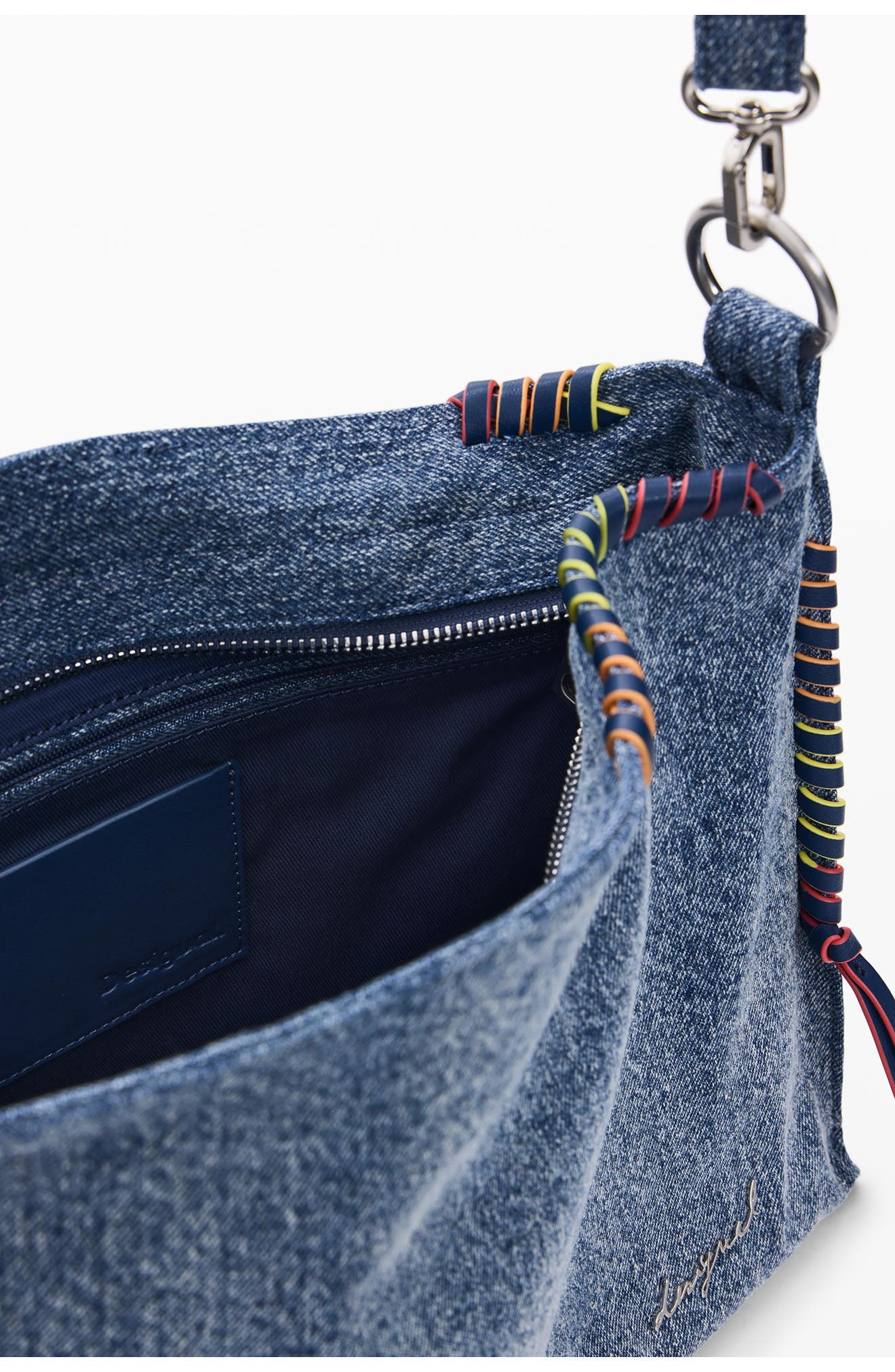 Desigual Denim Shoulder Bag, Alternate, color, Light Blue