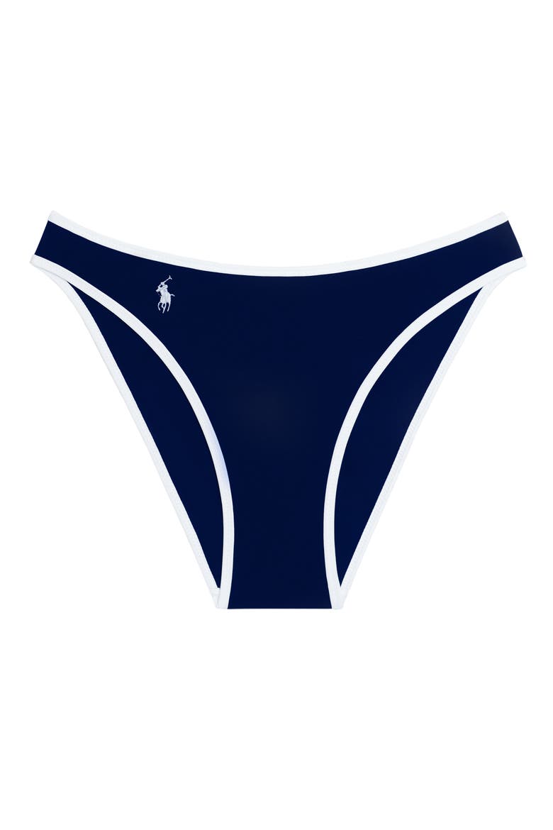 High Cut Scoop Bikini Bottoms, Alternate, color, NAVY