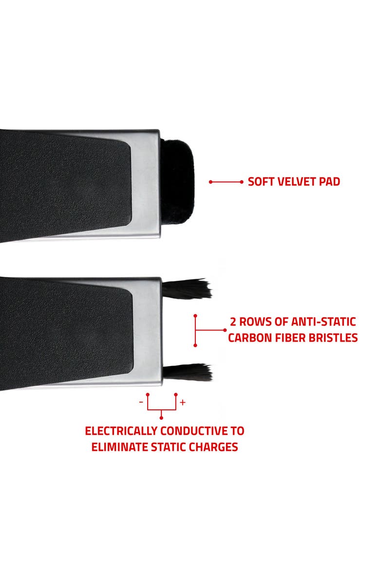 Vinyl Record Cleaning Kit with 2-in-1 Anti-Static Record & Stylus Brush, Alternate, color, Silver