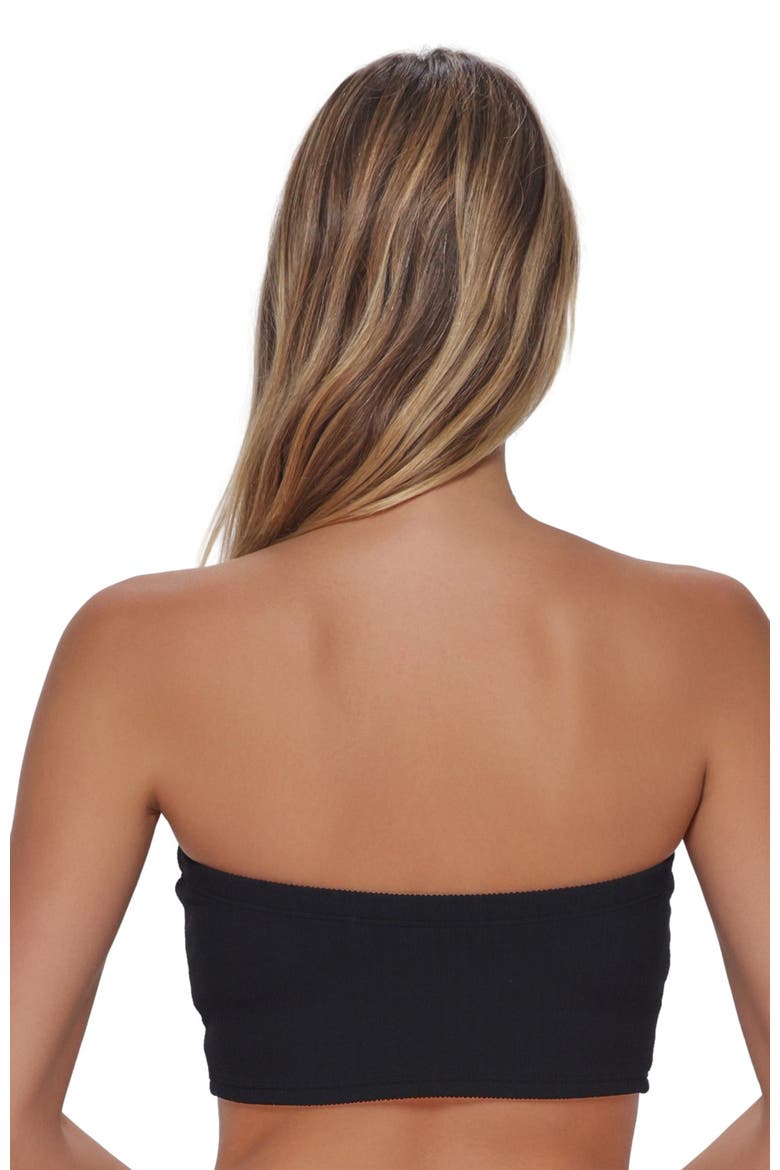 Shellie Tube Top Bikini Swimsuit, Alternate, color, Black Pacifica Rib
