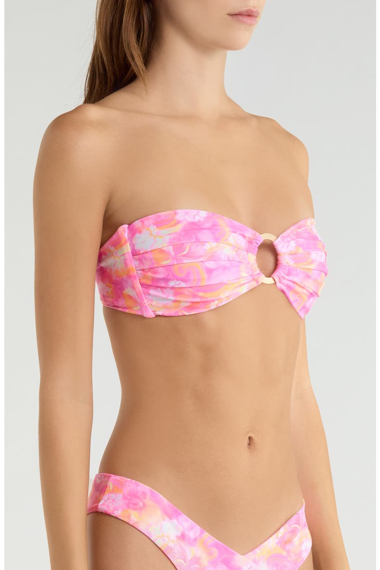 Strapless Bandeau Bikini Top, Alternate, color, PETAL POP
