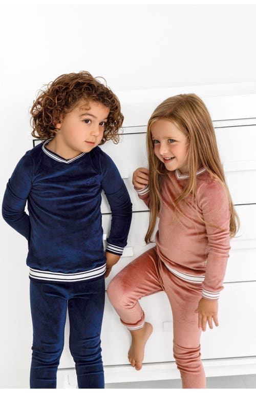 Pouf Velour Varsity Pj In Dusty Rose