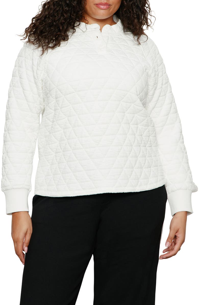 Sanctuary Quilted Popover Top, Main, color, Chalk White