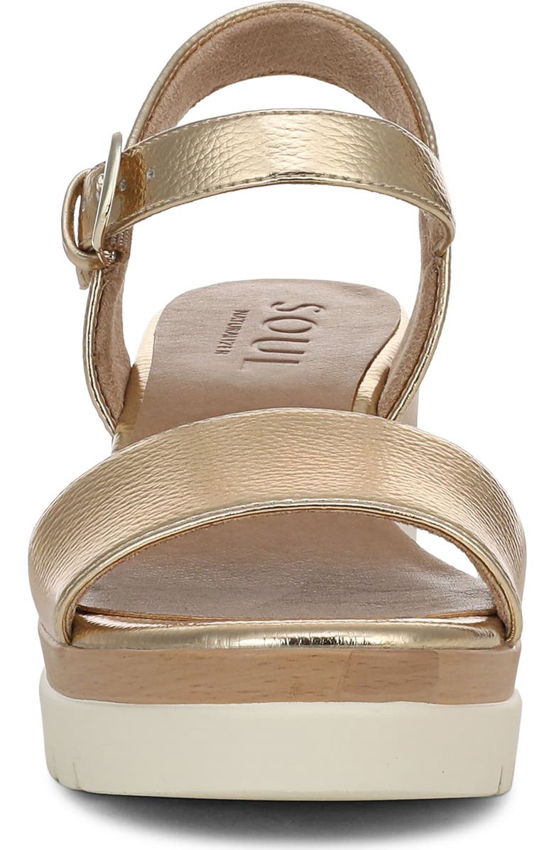 Naturalizer Graciela Wedge Sandal, Alternate, color, Dark Gold Faux Leather