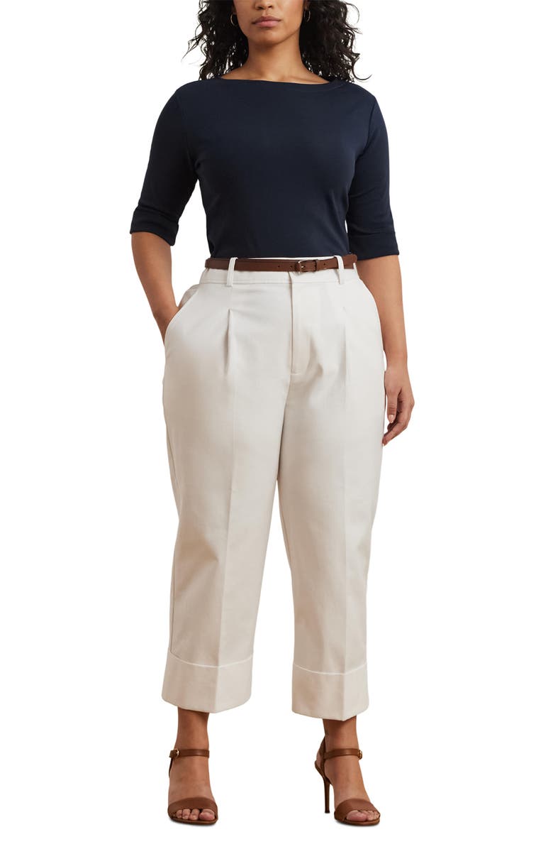 Lauren Ralph Lauren Boat Neck Top, Alternate, color, Lauren Navy