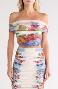 Alice + Olivia Isadola Folded Off the Shoulder Top