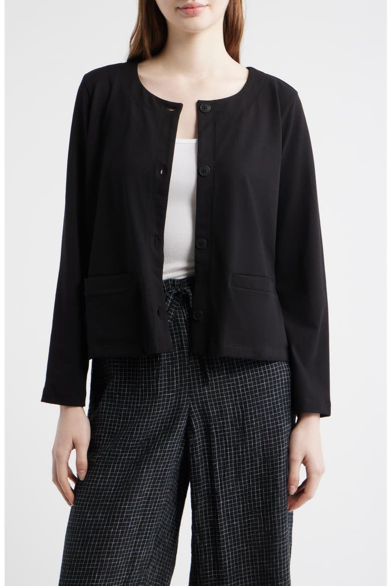 Stretch Organic Cotton Jacket, Main, color, BLACK