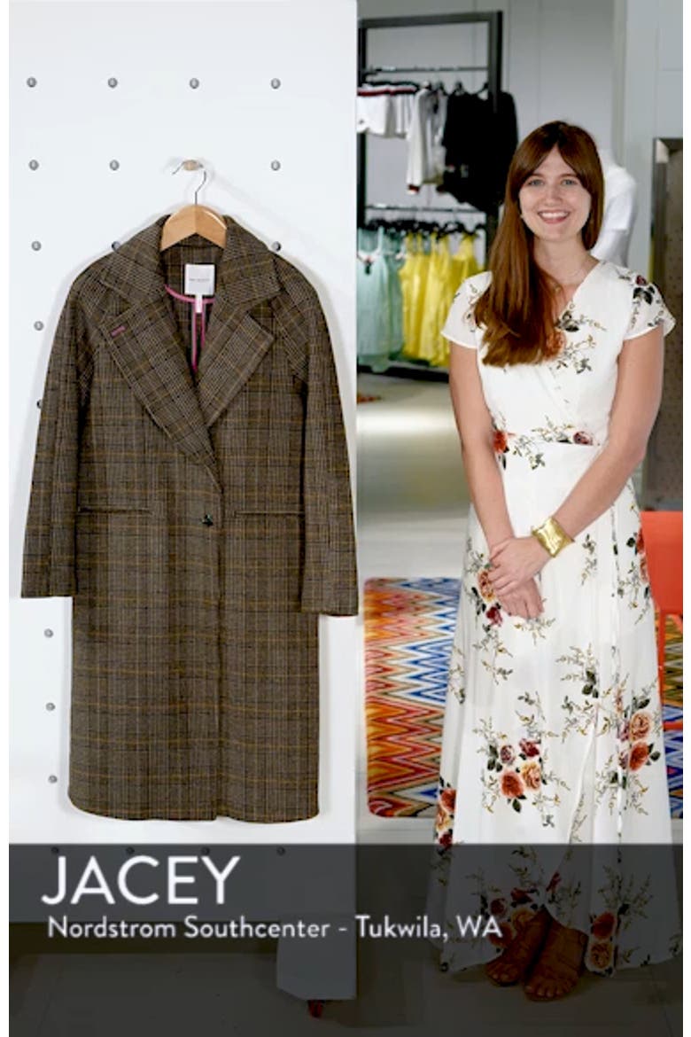 Double Face Plaid Wool Blend Coat video