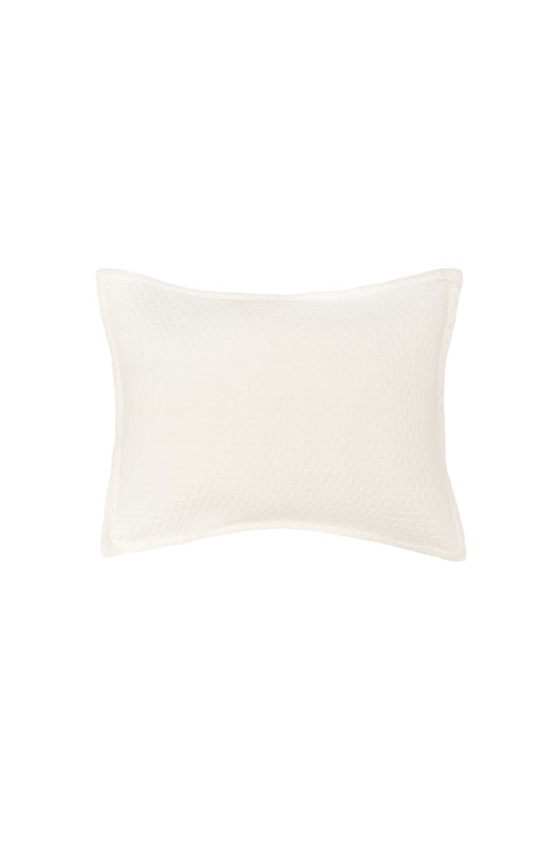ELISABETH YORK Pernille Ivory Cotton Standard Pillow Sham, Main, color, 