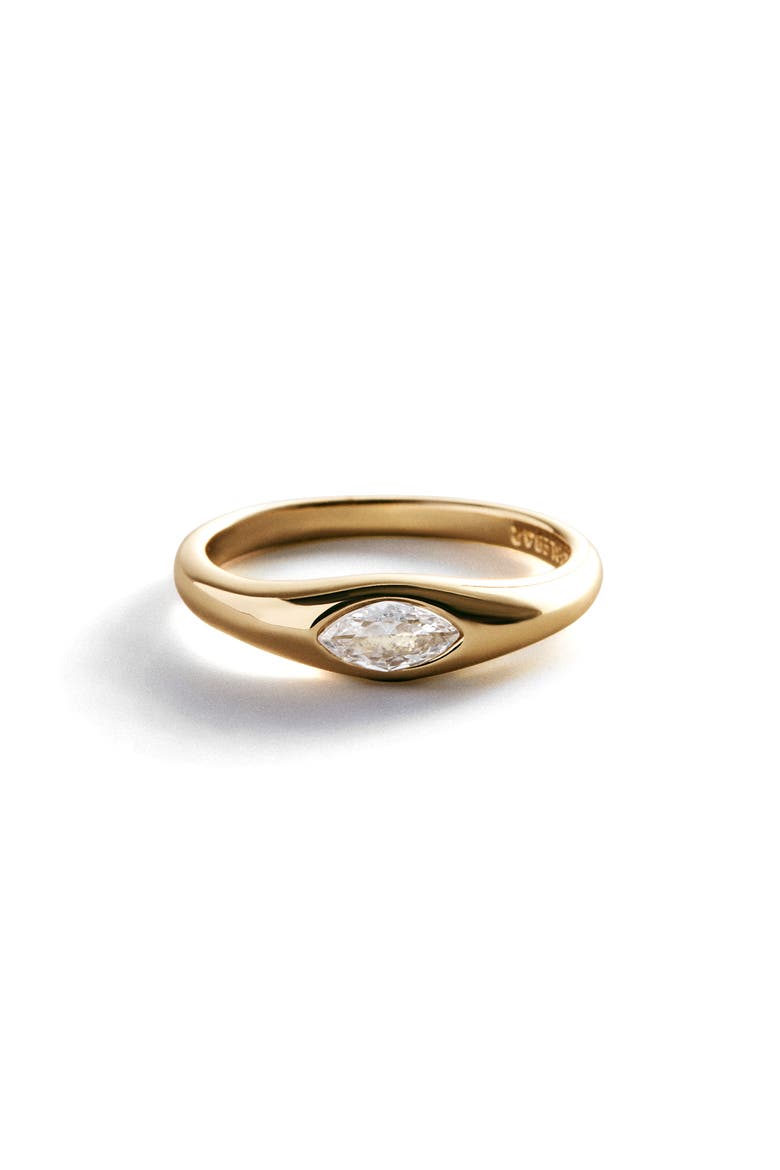Niecy Marquise Cubic Zirconia Pinky Ring, Main, color, CLEAR