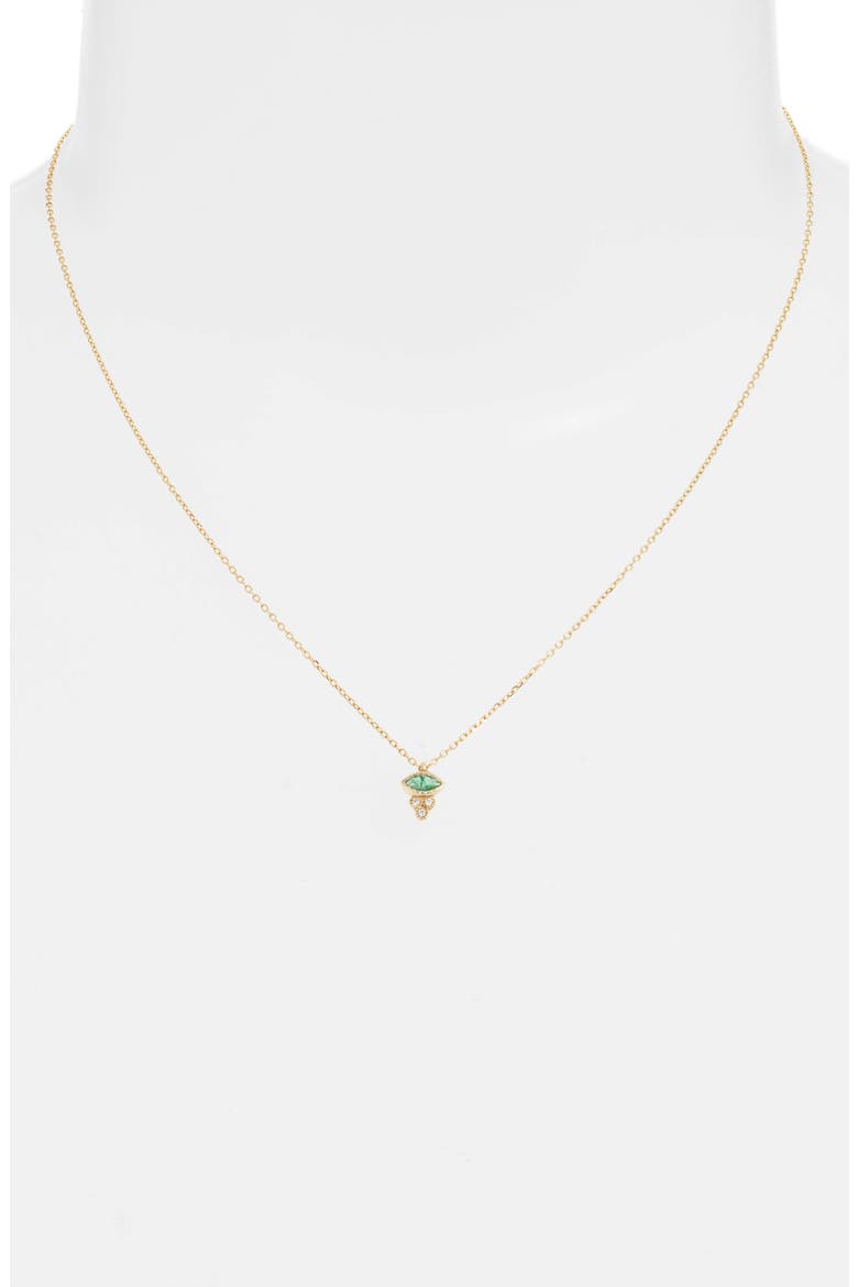 Marquise Emerald Crown Necklace, Alternate, color, YELLOW GOLD/ DIAMOND/ EMERALD