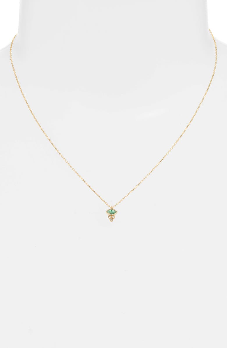 Jennie Kwon Designs Marquise Emerald Crown Necklace, Alternate, color, 