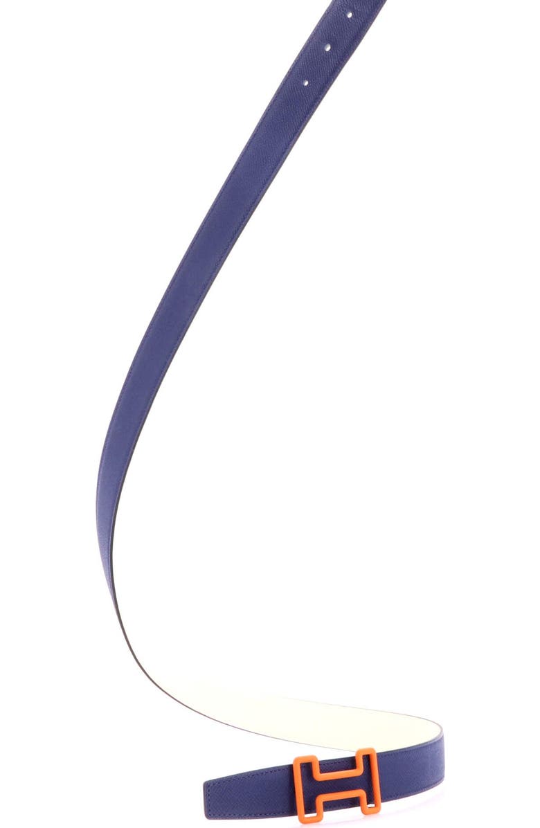 Pre-Owned Hermes Tonight Color Reversible Belt Leather Medium, Alternate, color, Blue