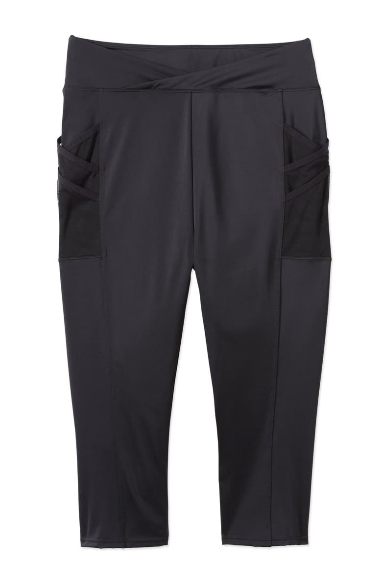 Swim 365 High-Waist Swim Capri With Mesh Pockets, Alternate, color, Black