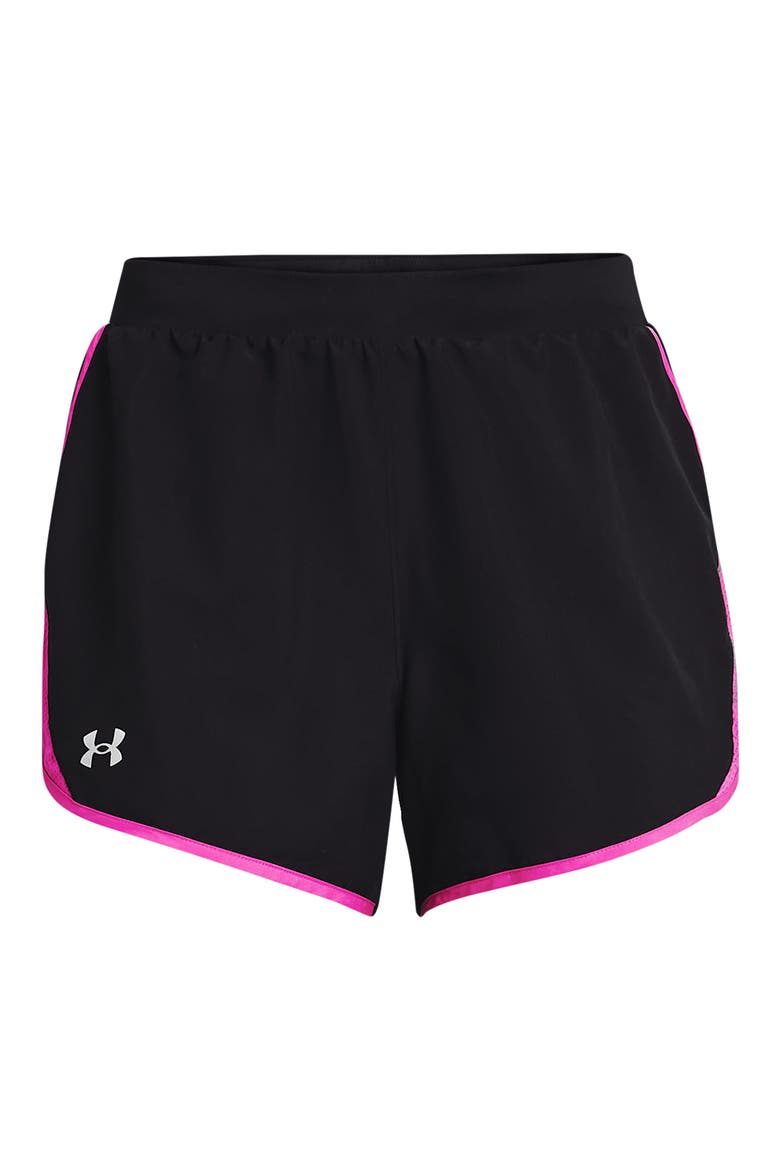 Fly By 2.0 Woven Running Shorts, Alternate, color, BLACK / METEOR PINK