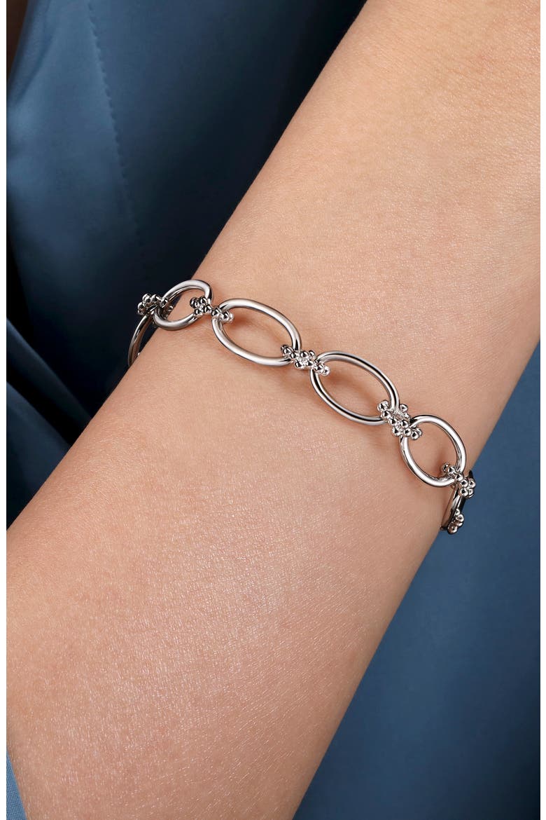 Bujukan Oval Link Chain Sterling Silver Bracelet, Alternate, color, STERLING SILVER