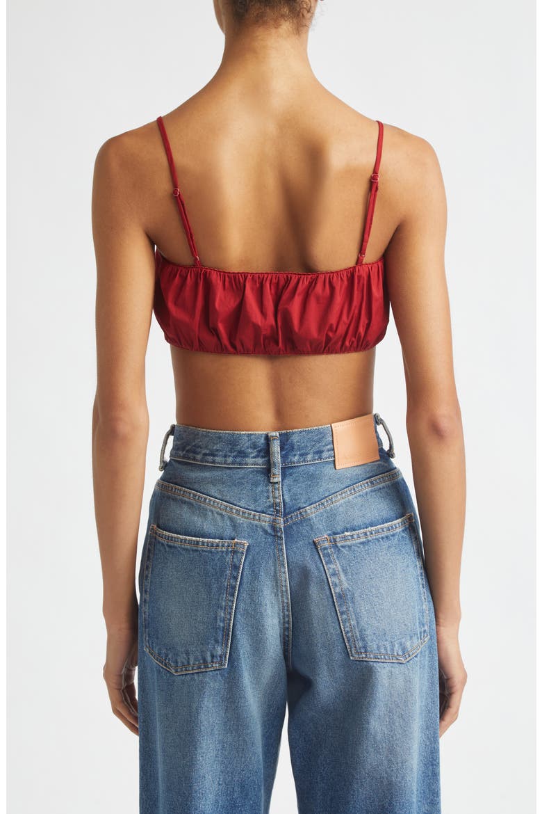 Fiore Stretch Cotton Bralette Top, Alternate, color, ROUGE