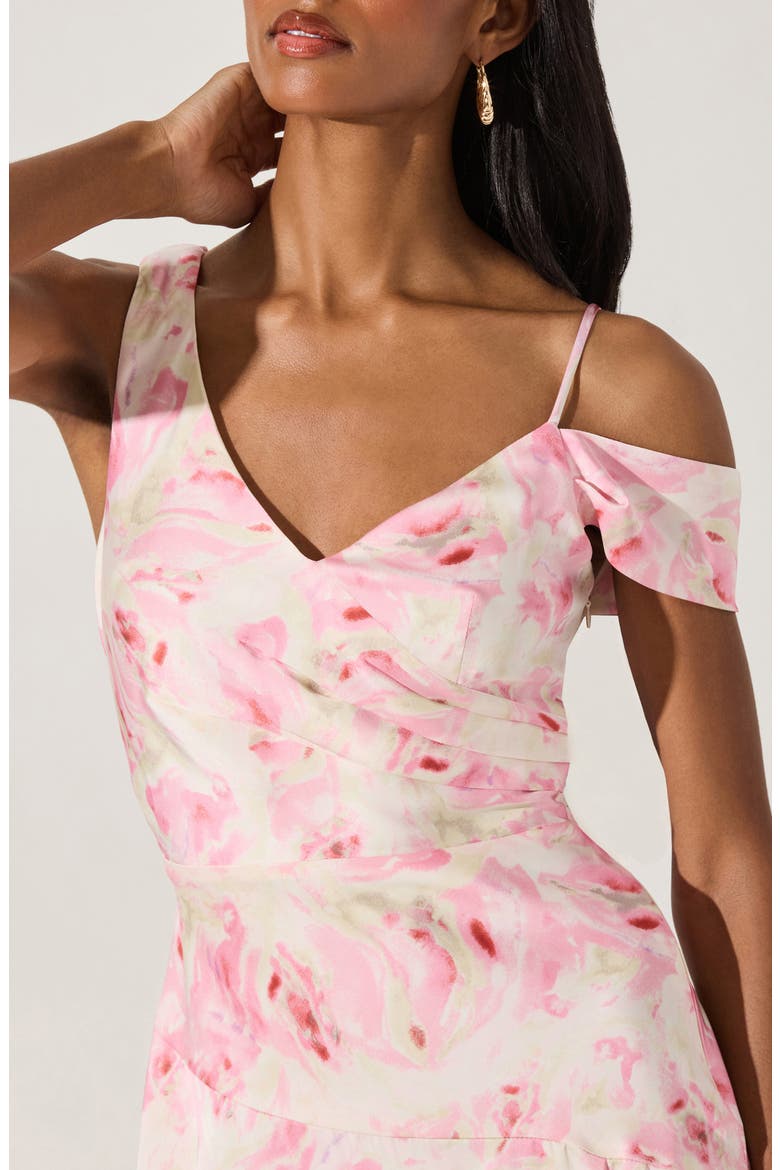 Floral Asymmetric Dress, Alternate, color, PINK WATERCOLOR FLORAL