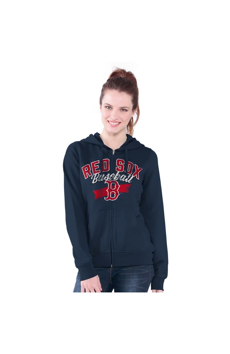 G-III 4HER BY CARL BANKS Women's G-III 4Her by Carl Banks  Navy Boston Red Sox Wild Cat Full-Zip Hoodie, Main, color, Navy