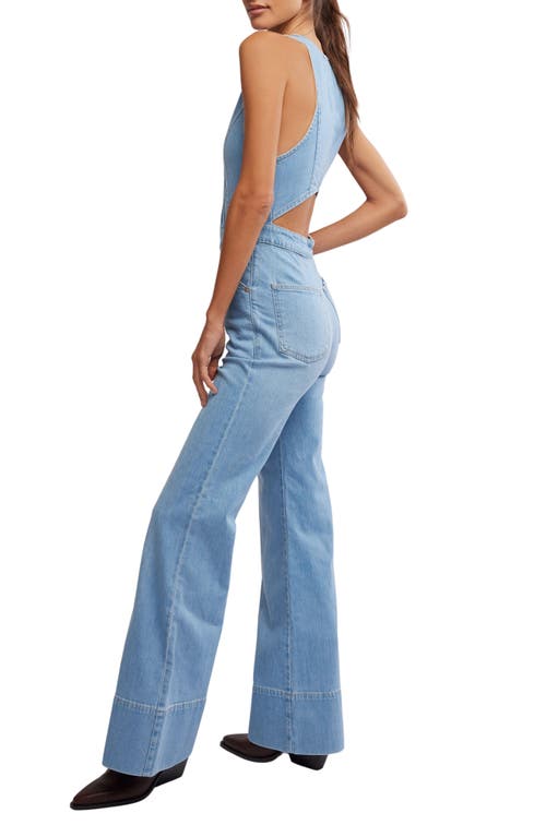 Free People Stratus Cutout Denim Jumpsuit