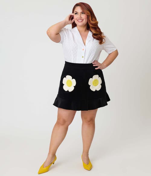 Smak Parlour Plus Size Flounce Mini Skirt In Black