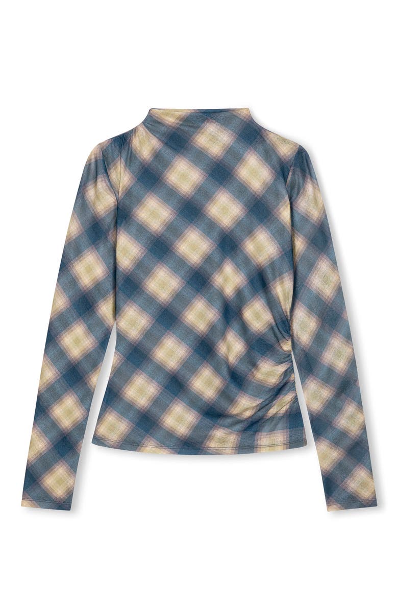 Joelle Plaid Mesh Top, Alternate, color, NAVY SAGE PLAID