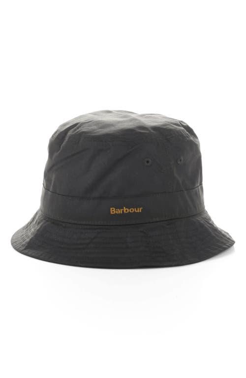 Barbour Belsay Waxed Cotton Bucket Hat In Green