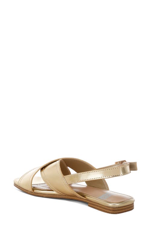 Rag & Co Women's Kanon Metallic Pleather Criss-cross Flats In Gold In Gold