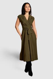 Coast Petite Belted Crepe Dress
