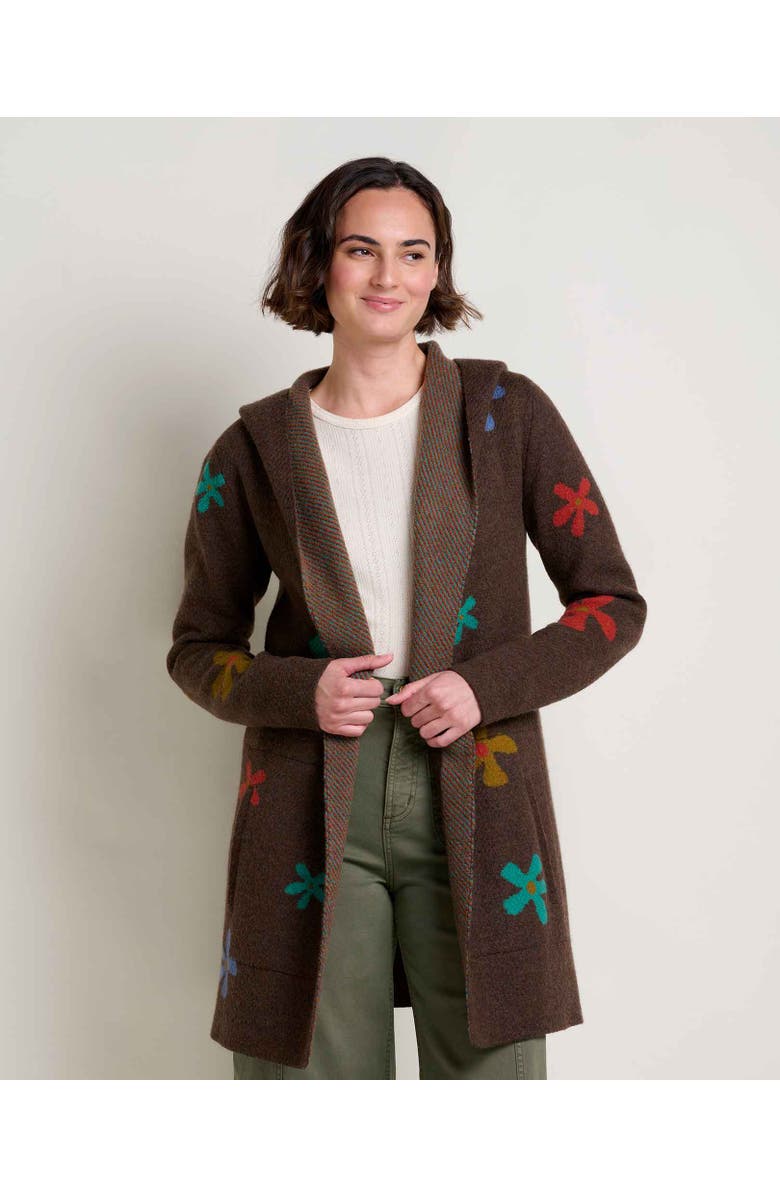 Toad & Co Merino Heartfelt Hoodie, Main, color, Chestnut Flowers