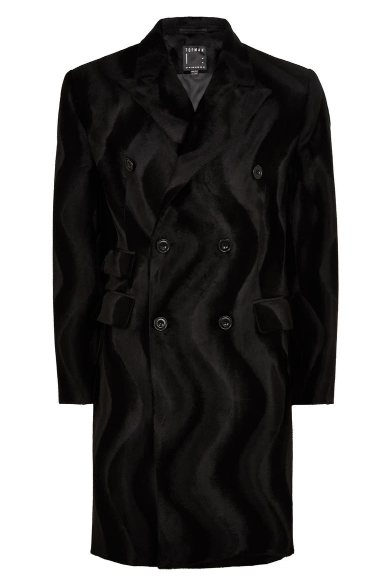 Faux Ponyhair Overcoat, Alternate, color, BLACK