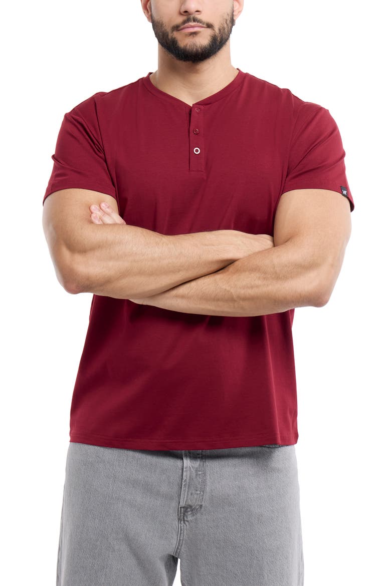 Short Sleeve Henley, Alternate, color, CRANBERRY