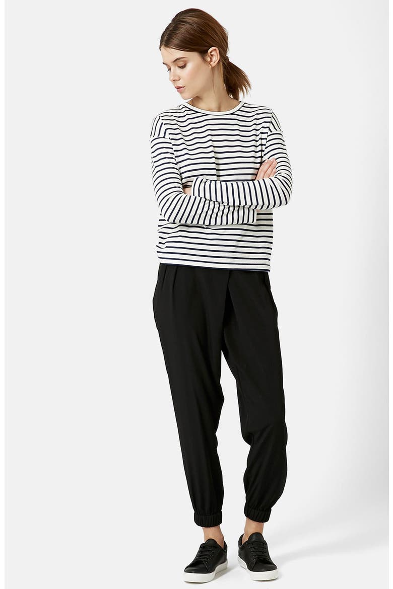 Wrap Front Jogger Pants, Alternate, color, BLACK