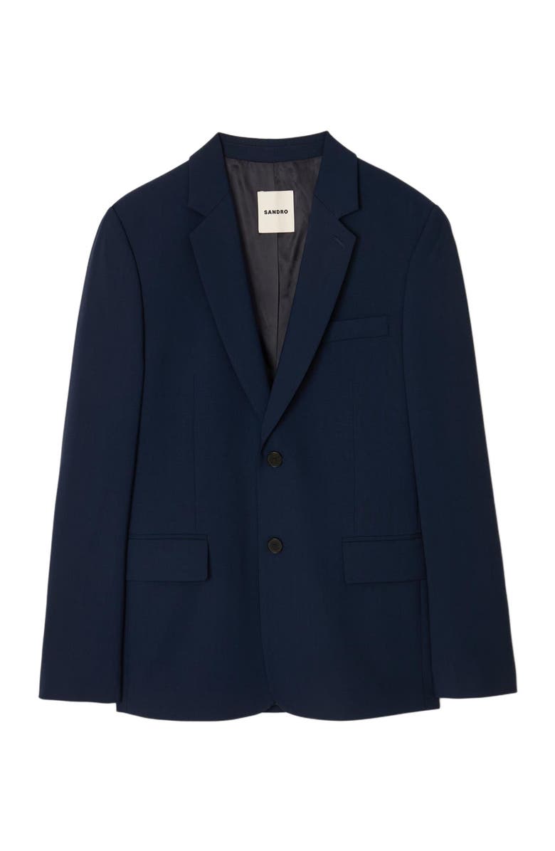SANDRO Wool suit jacket, Alternate, color, Royal Blue