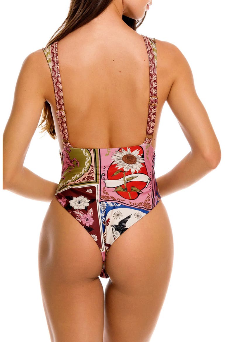 Ina One-Piece Swimsuit, Alternate, color, RED MULTI