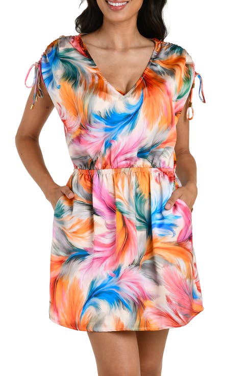 Feathered Impression Cover-Up Sundress