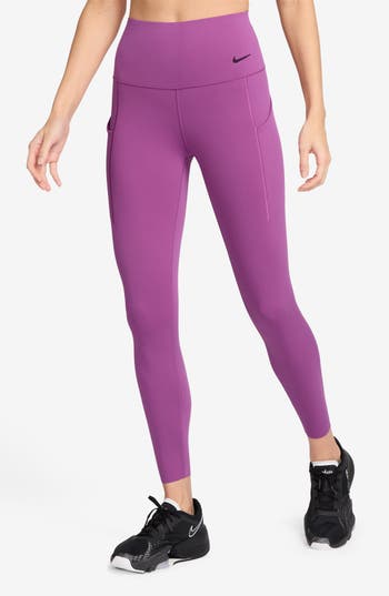 Nike Universa Medium Support High Waist 7/8 Leggings In Purple