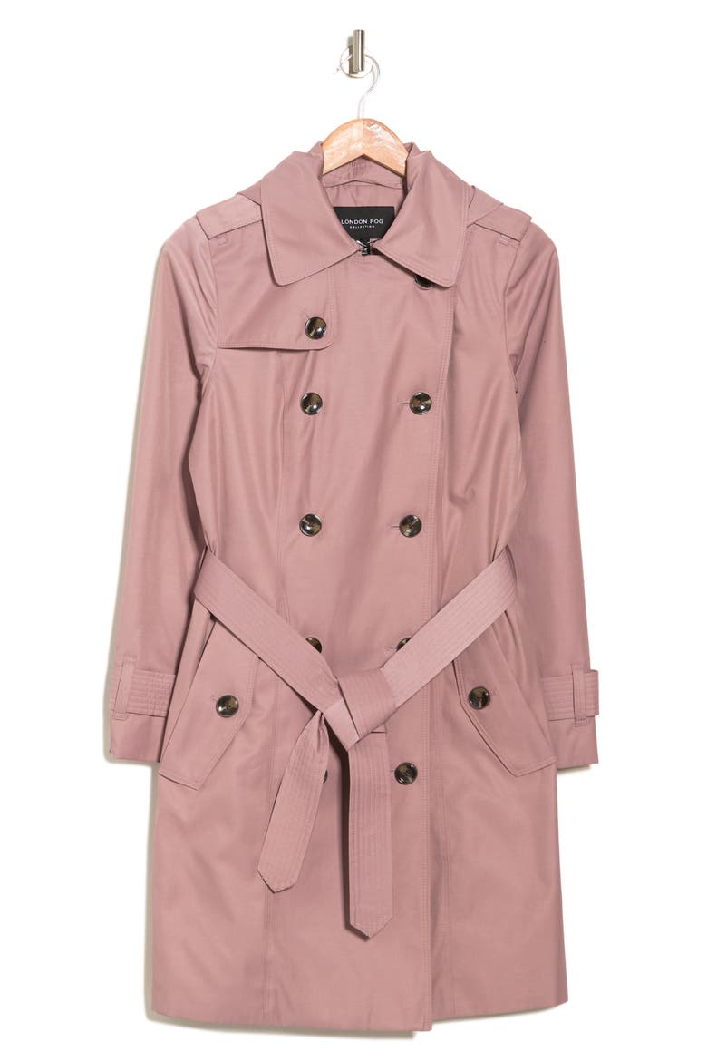 Belted Double Breasted Trench Coat, Alternate, color, HEATH